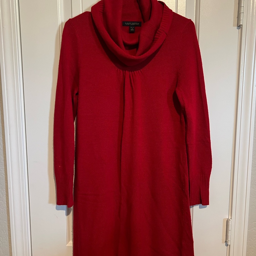 Banana Republic Red Luxury Cashmere Blend Turtleneck Sweater